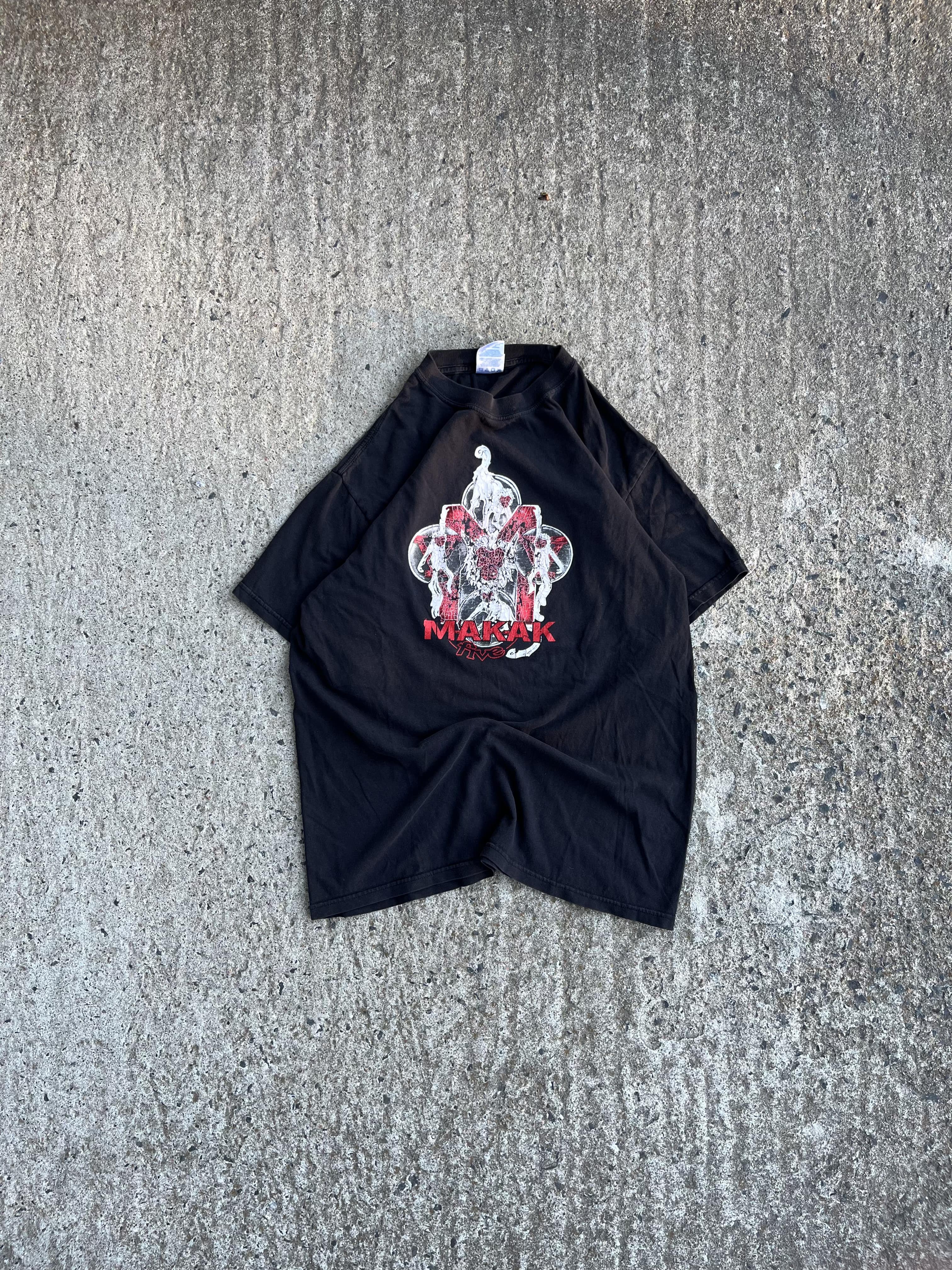 Vintage Y2K Black Makkak Five Graphic T-Shirt (M)