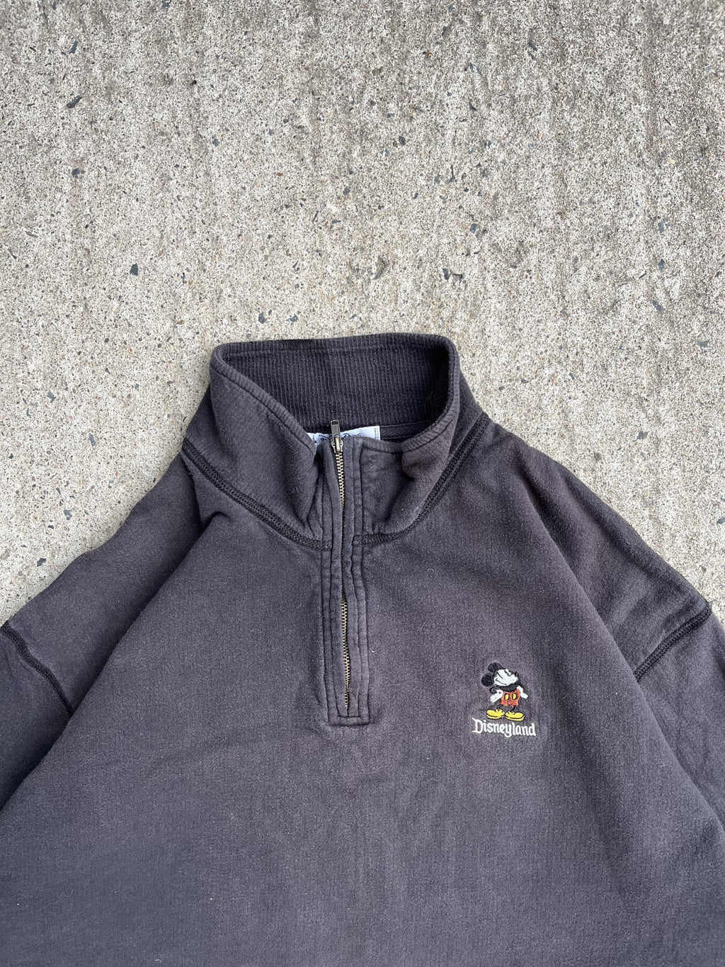 Vintage Y2K Sun Faded Black Disneyland Quarter Zip (XL)