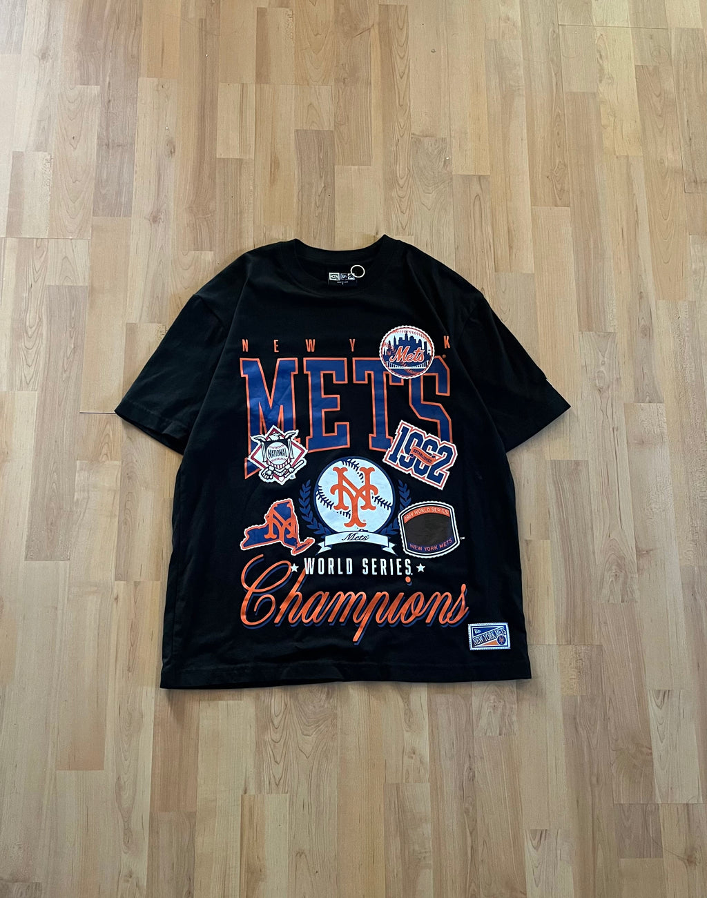 00s Black New York Mets World Series Champions Grapic T-Shirt (S)