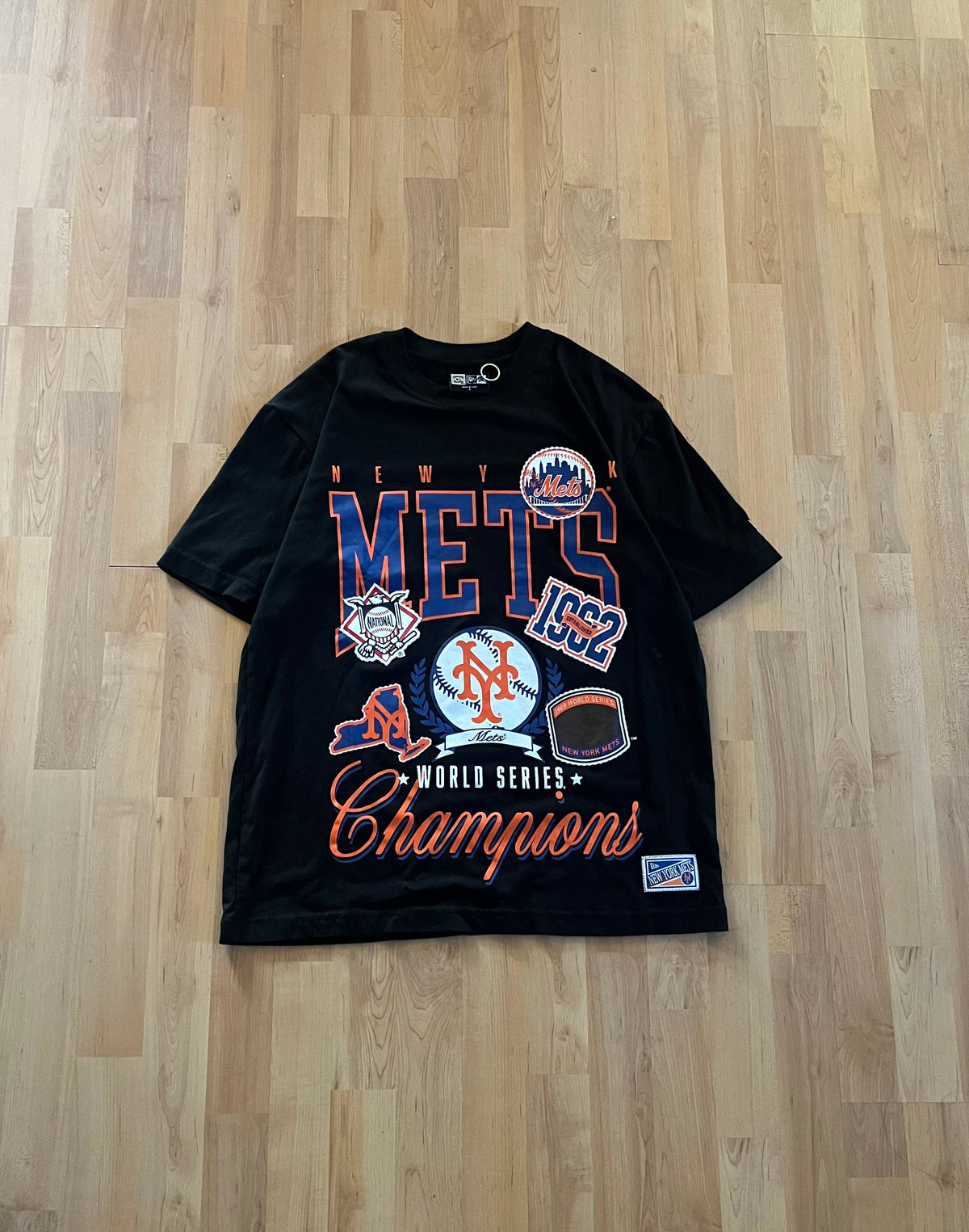 00s Black New York Mets World Series Champions Grapic T-Shirt (S)