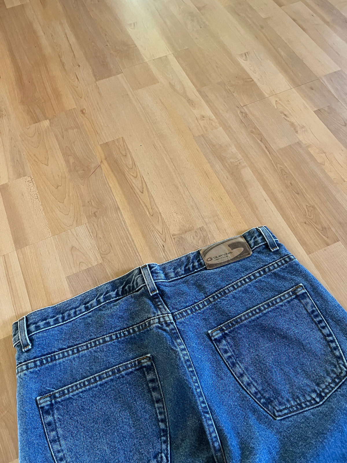 00s Blue Faded Bluenotes Baggy Denim Jeans (W36)