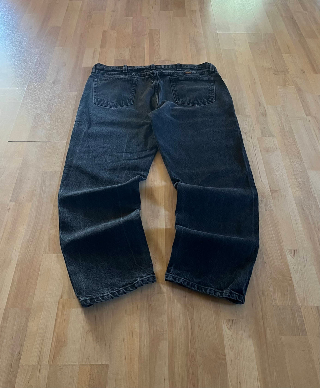 00s Black Faded Rustler Baggy Denim Jeans (W40)