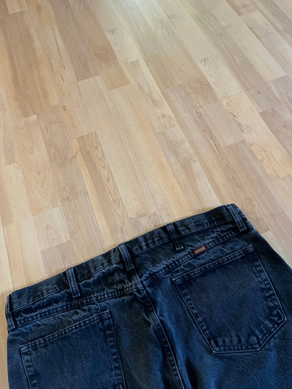 00s Black Faded Rustler Baggy Denim Jeans (W40)