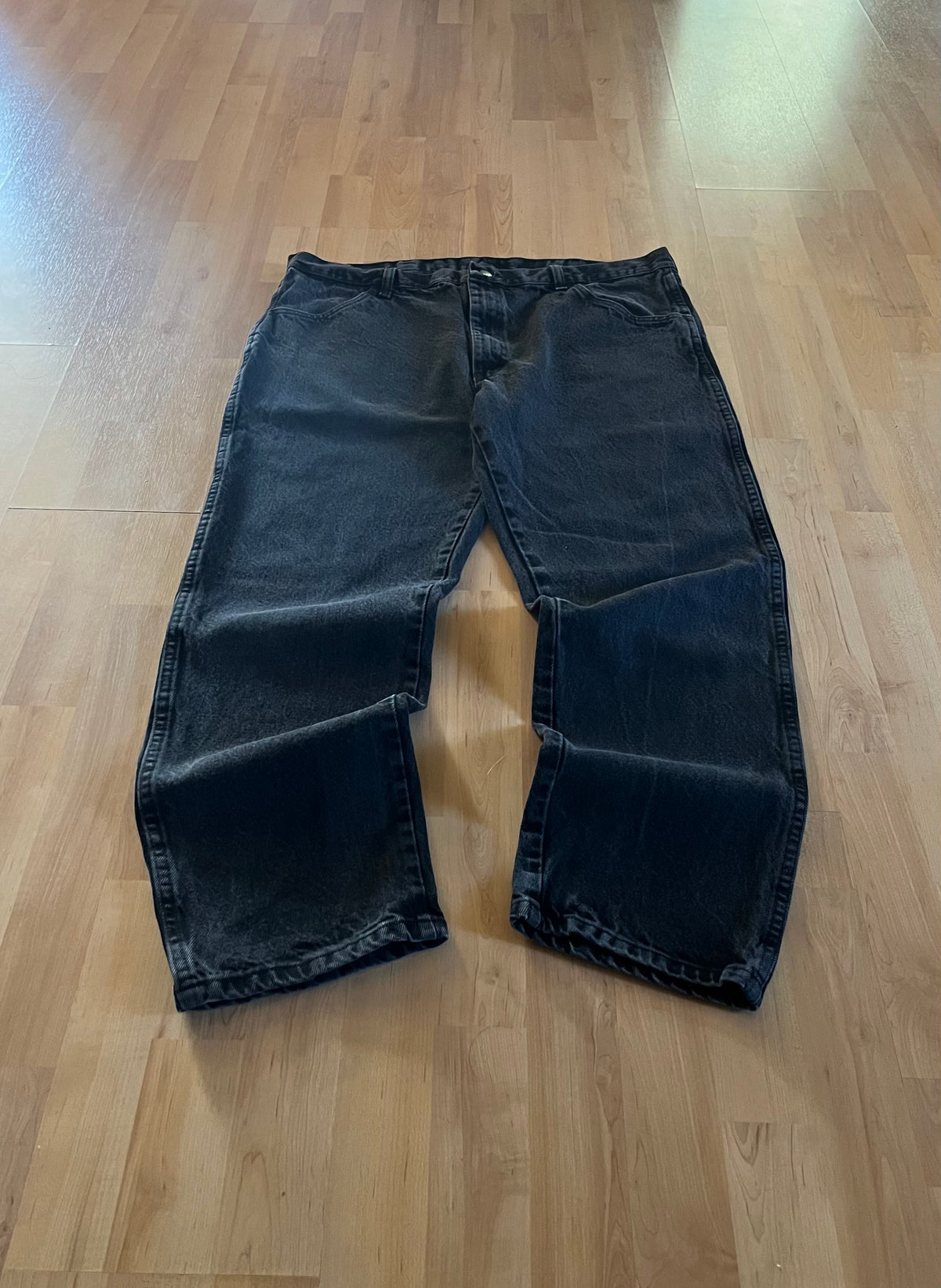 00s Black Faded Rustler Baggy Denim Jeans (W40)