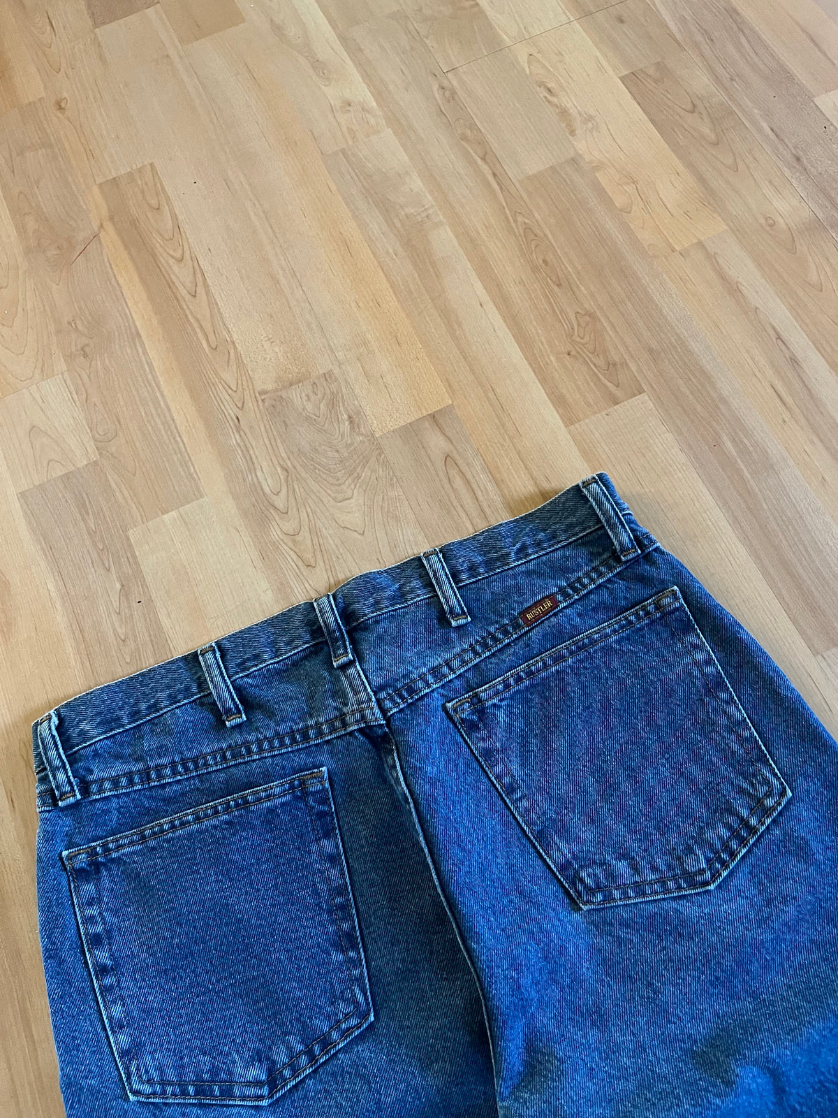 00s Blue Faded Rustler Baggy Denim Jeans (W34)
