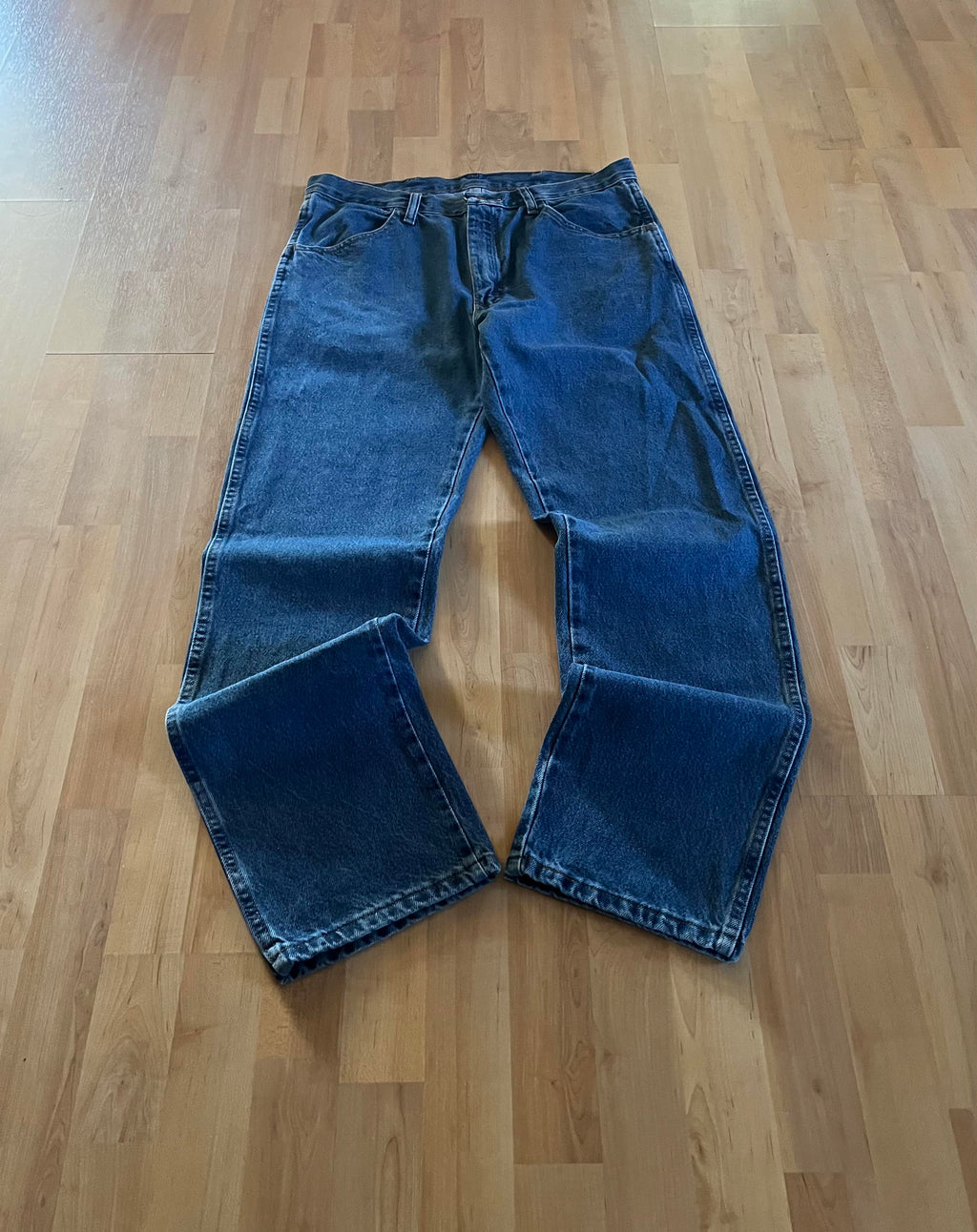 00s Blue Faded Rustler Baggy Denim Jeans (W34)