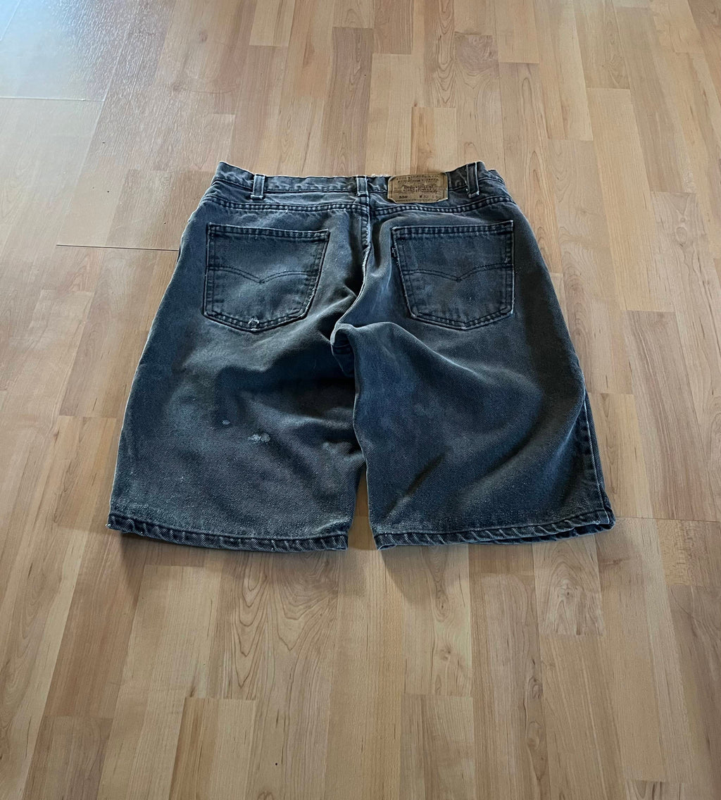 Y2K Black Faded Levi's Black Tab Baggy Jorts (W32)