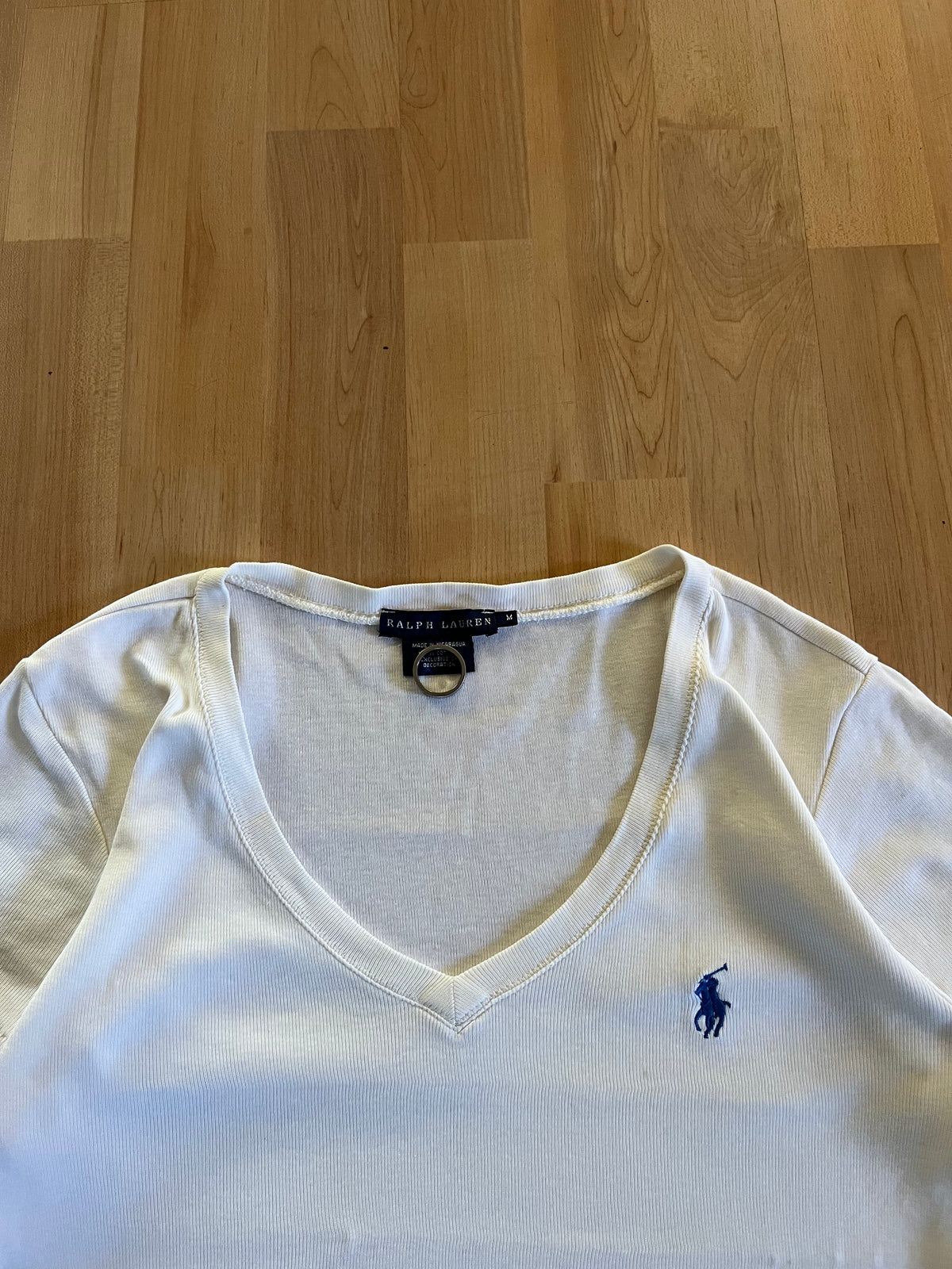 00s White Polo Ralph Lauren Small Logo Womens T-Shirt (M)