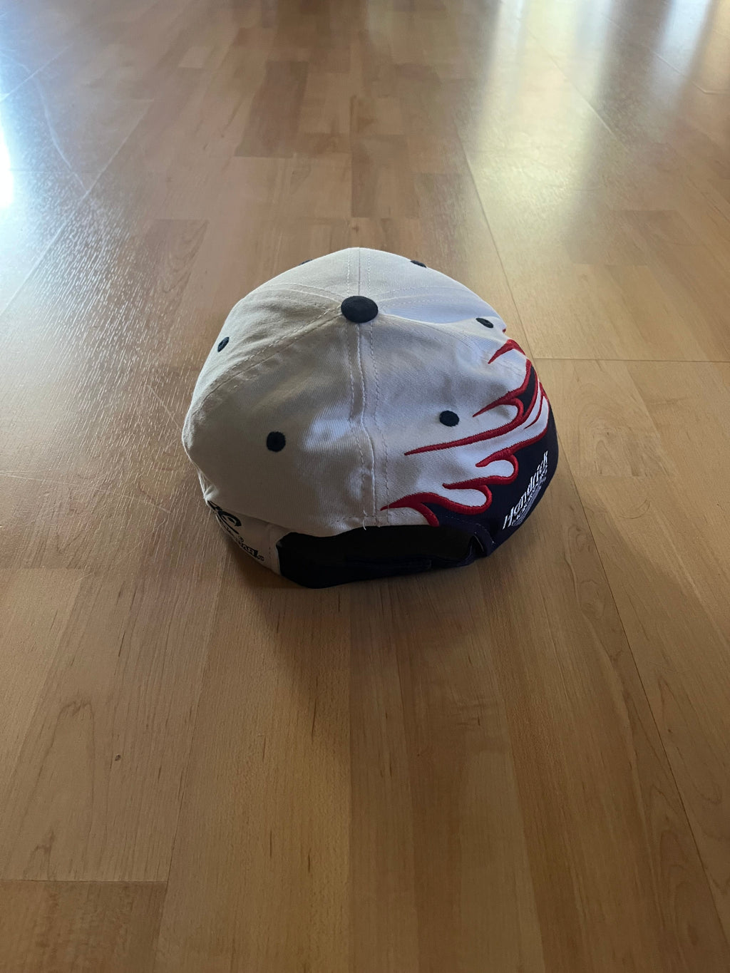 Y2K White Flame Graphic DuPont Motorsport #24 NASCAR Embroidered Hat (OS)