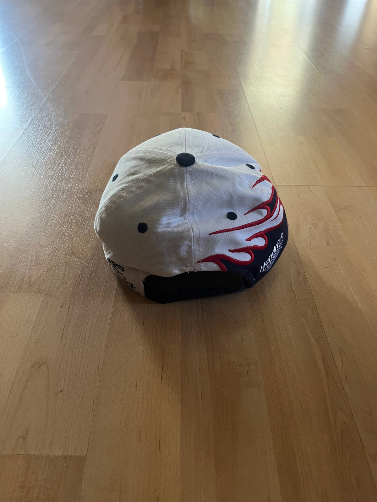 Y2K White Flame Graphic DuPont Motorsport #24 NASCAR Embroidered Hat (OS)