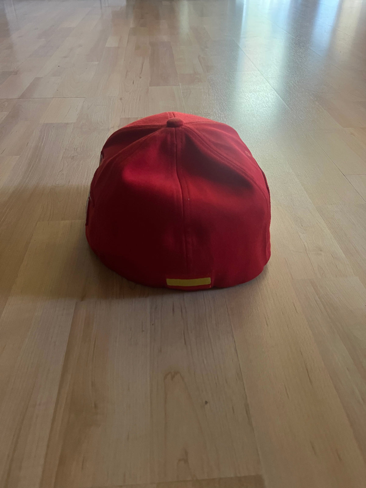 Y2K Red & White Graphic Santander Ferrari Branded Hat (7 1/2)