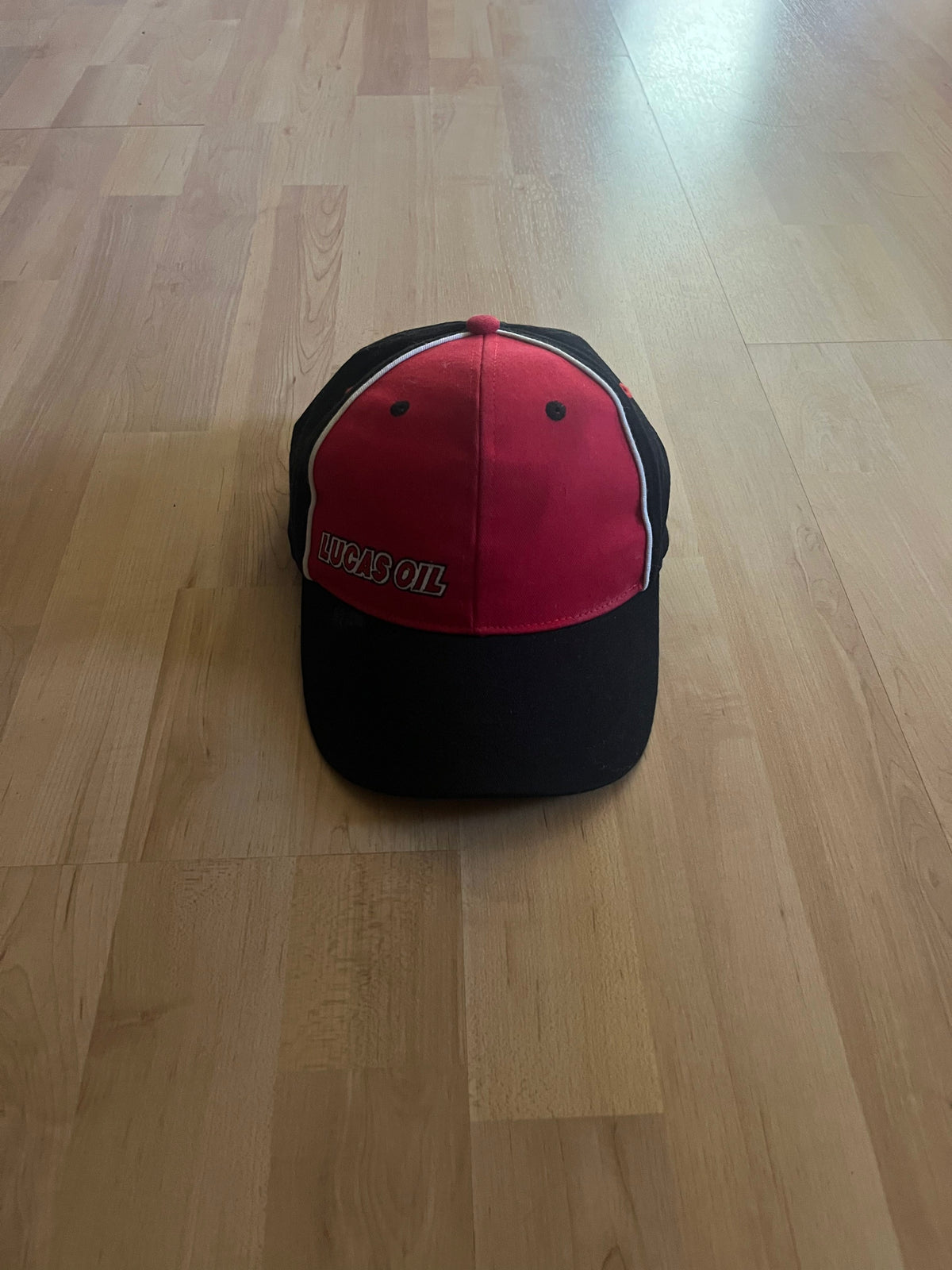 Y2K Lucas Oil Branded Colorblock Spellout Hat (OS)