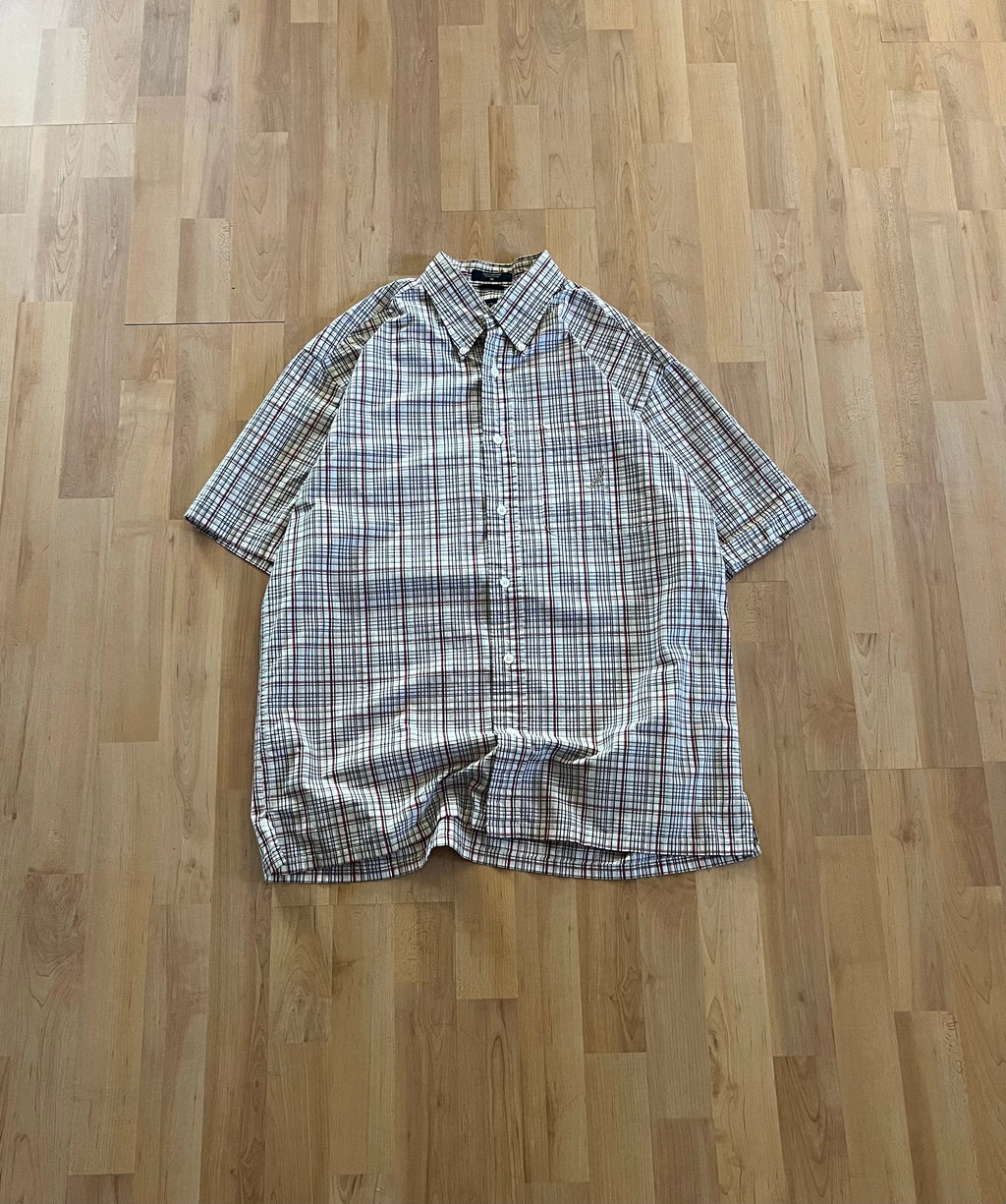 00s Old Money Style Nautica Checkered Button-Up (M)