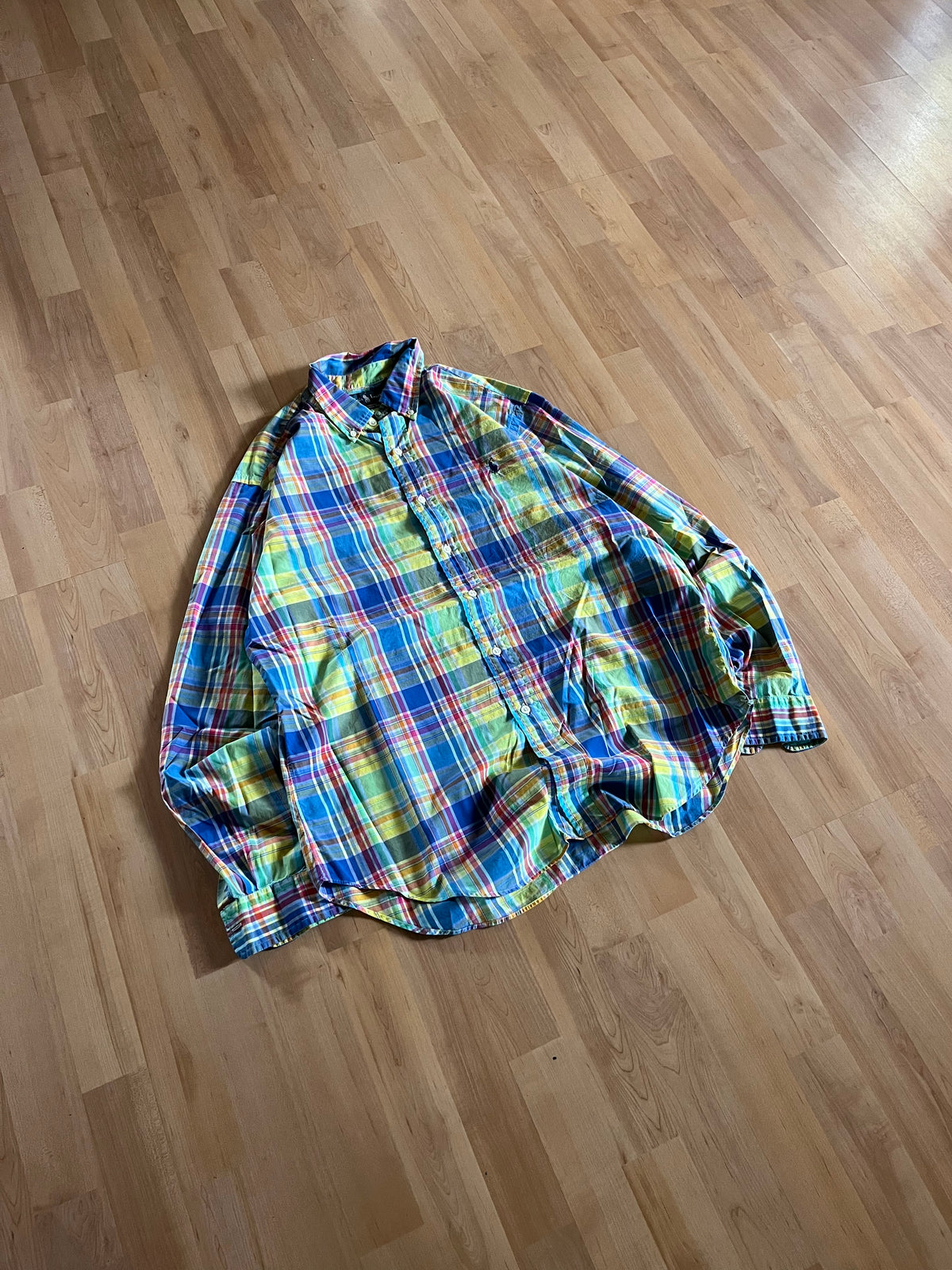 00s Multicolor Neon Polo Ralph Lauren Button-Up (L)