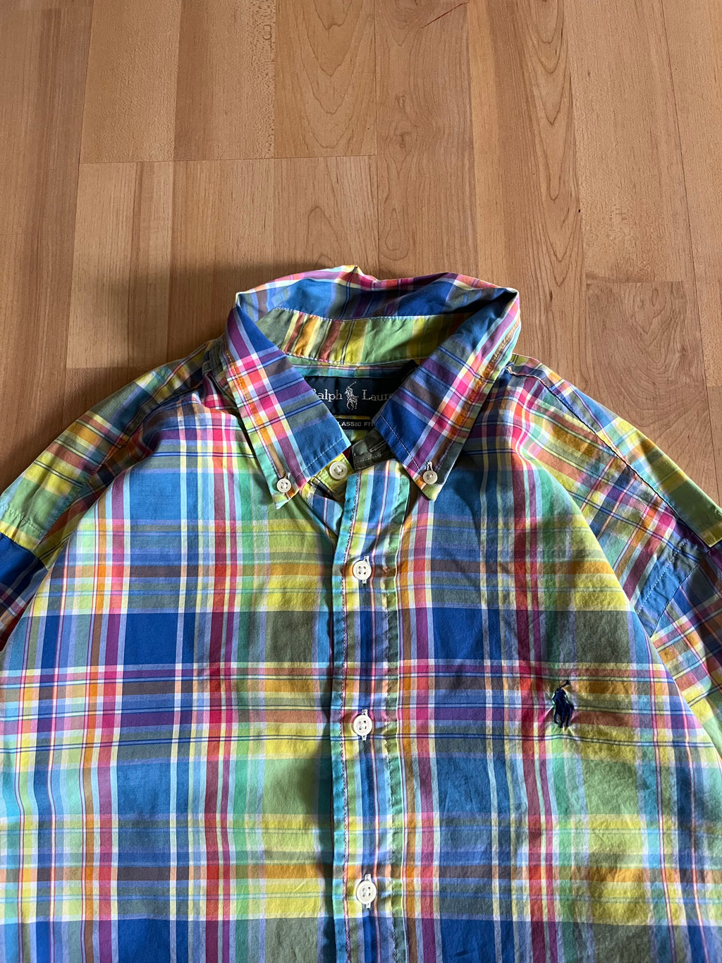 00s Multicolor Neon Polo Ralph Lauren Button-Up (L)
