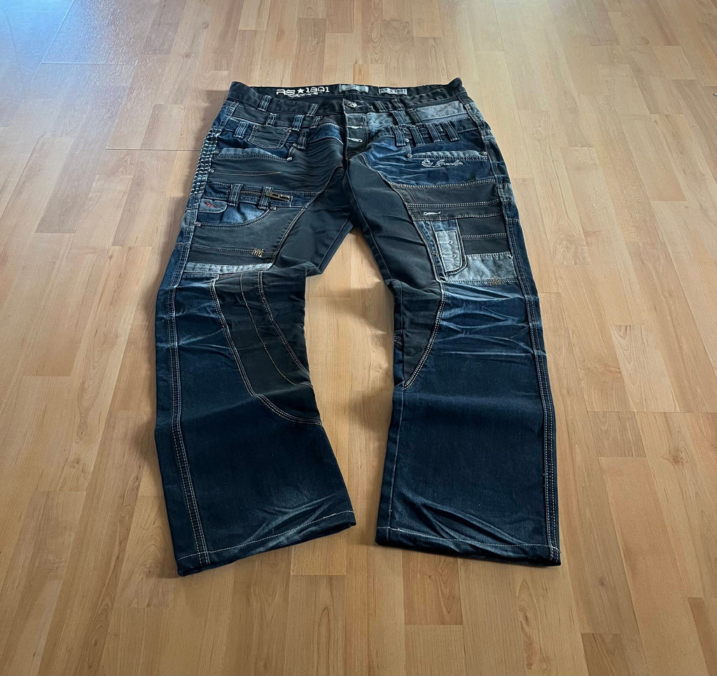 Y2K Grunge Ragstar By Marchisio Patchwork Baggy Denim Jeans (W36)