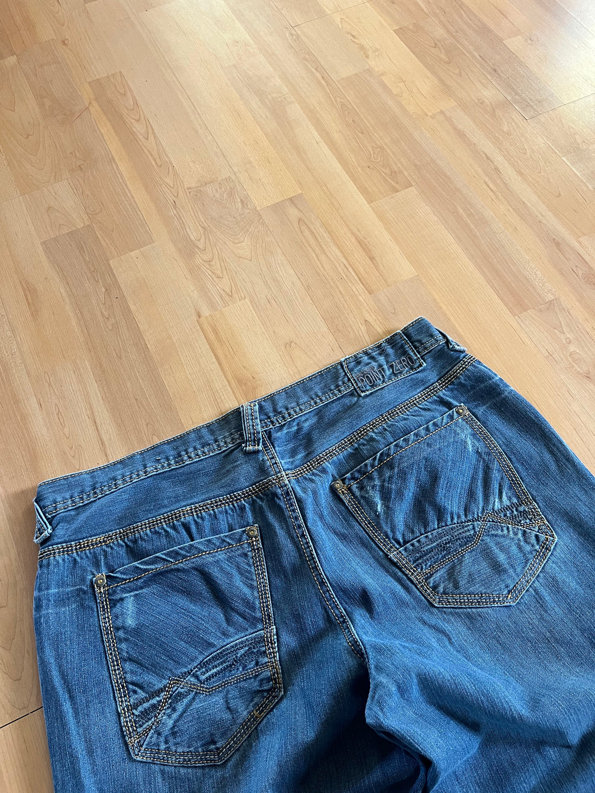 Y2K Blue Grunge Point Zero Baggy Jorts (W36)