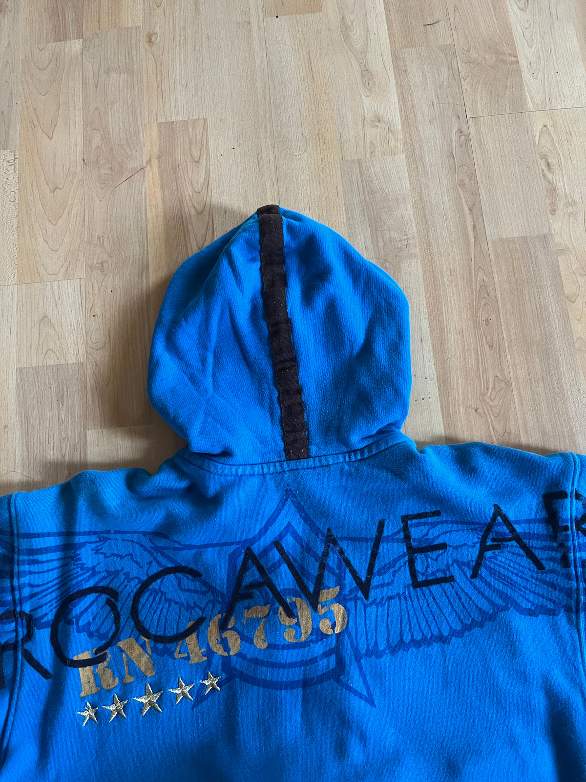 Y2K Blue Rocawear Grunge Roc 99 Heayweight Hoodie (S)