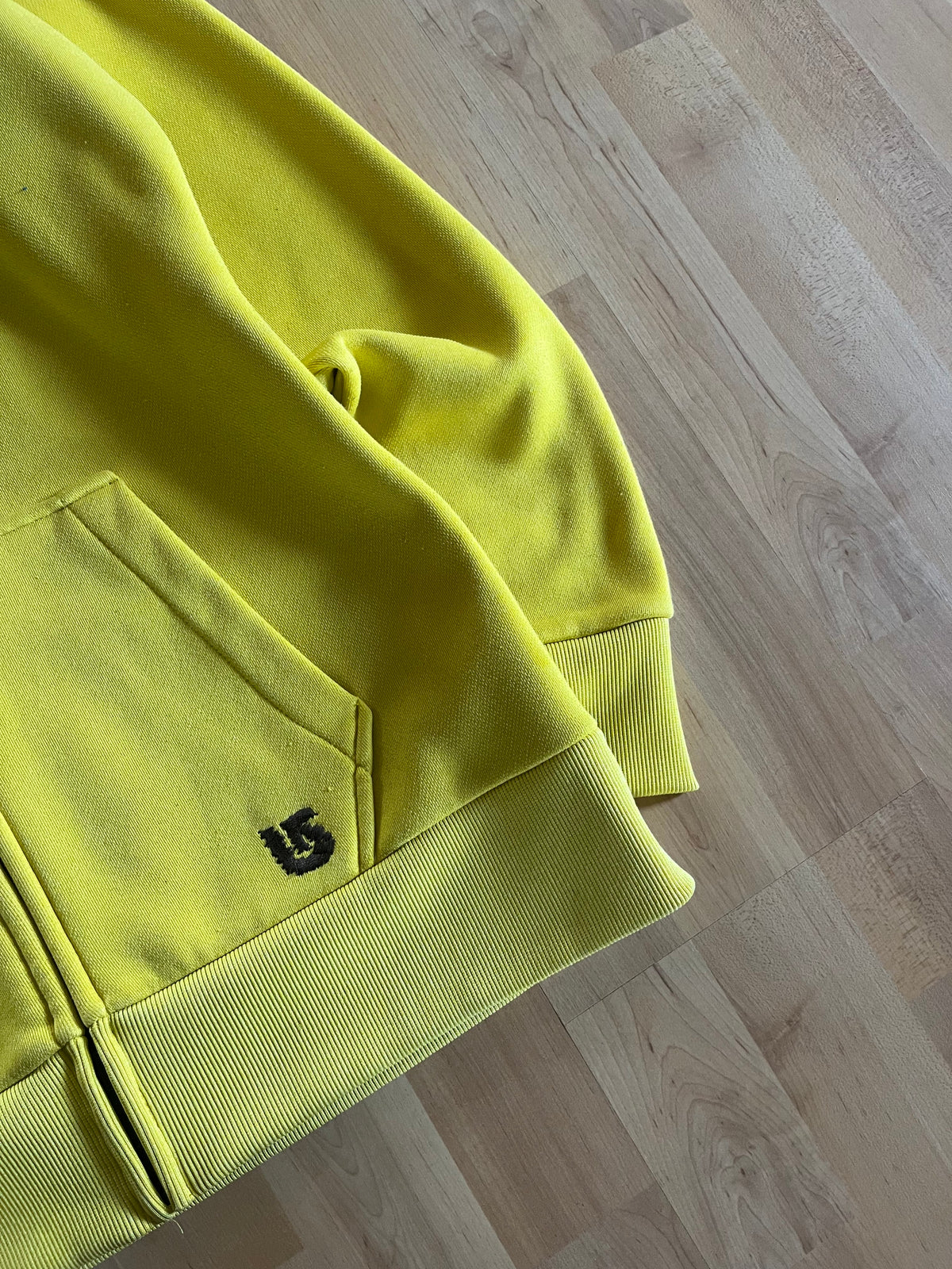 Y2K Yellow Burton Snowboard Minimalist Full-Zip Hoodie (M)