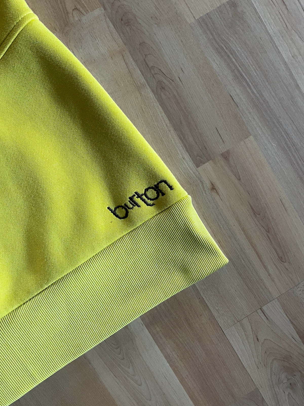 Y2K Yellow Burton Snowboard Minimalist Full-Zip Hoodie (M)