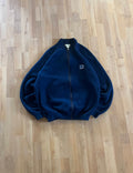 80s Navy Helly Hansen Sherpa Lined Small Logo Zip-Up Fleece Jacket (S)