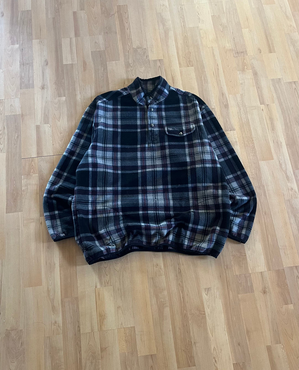 00s Arnold Palmer Plaid Boxy Fleece Pullover Sweater (XL)