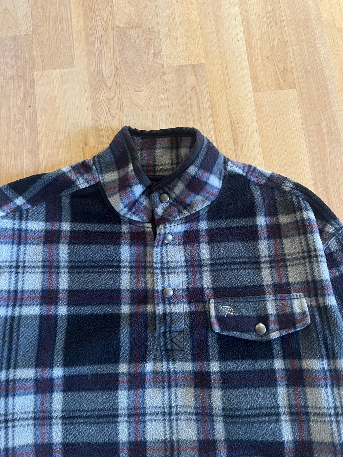 00s Arnold Palmer Plaid Boxy Fleece Pullover Sweater (XL)