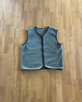 90s Grey Louis Garneau Small Logo Boxy Zip-Up Fleece Vest (M)