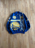 00s Golden State Warriors Retro Starter Graphic Button-Up Nylon Jacket (L)