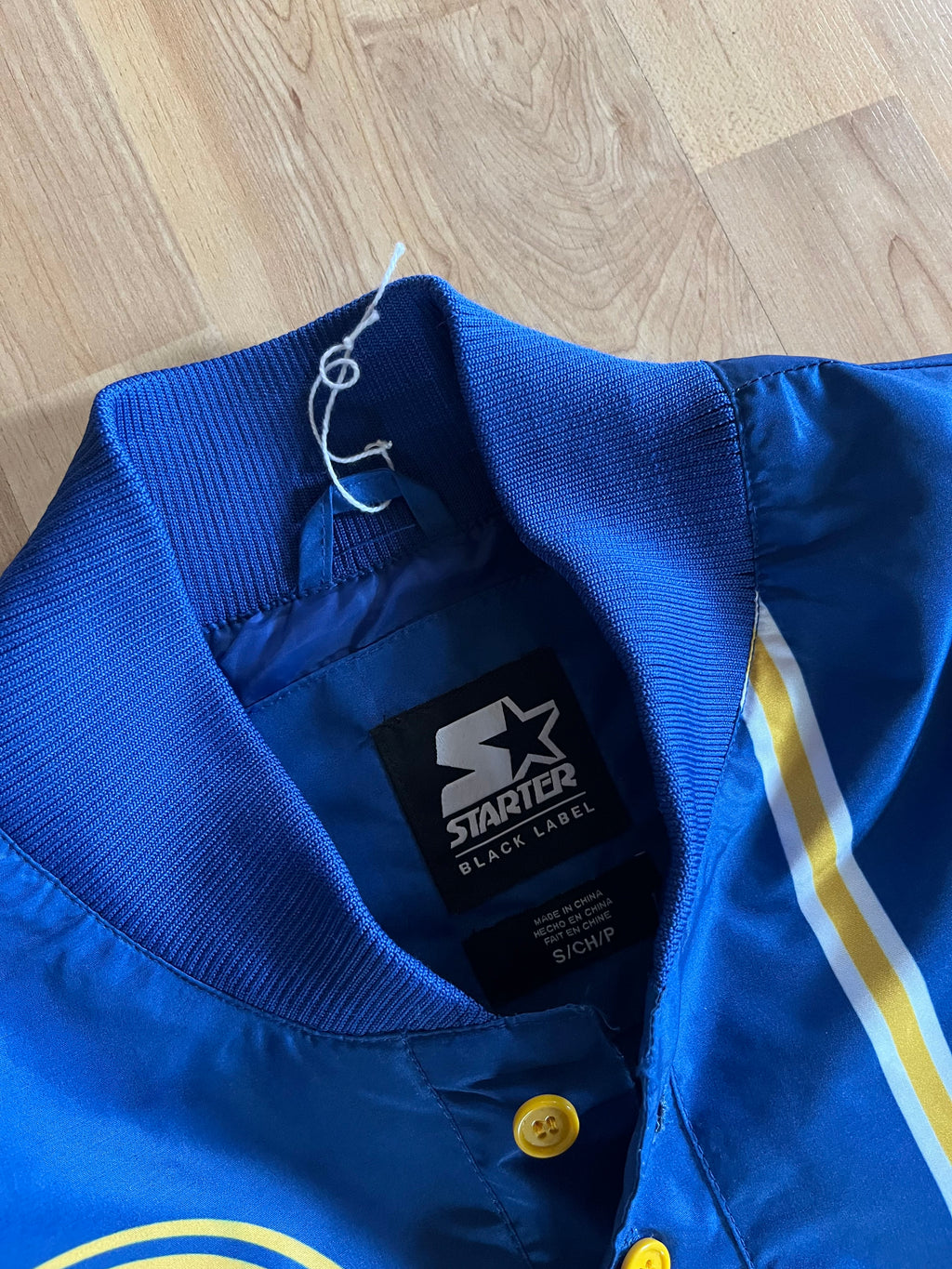 00s Golden State Warriors Retro Starter Graphic Button-Up Nylon Jacket (L)