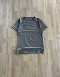 Y2K Light Brown Chlorophylle Faded Flower Embroidered Tee (M)