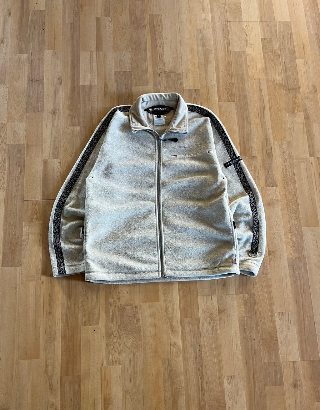 00s Cream Rossignol Small Logo Zip-Up Fleece Jacket (M)