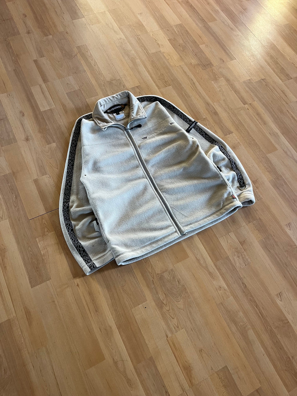 00s Cream Rossignol Small Logo Zip-Up Fleece Jacket (M)