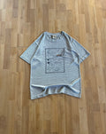 00s Grey Striped Saint-Pierre & Miquelon Map Graphic Tee (M)