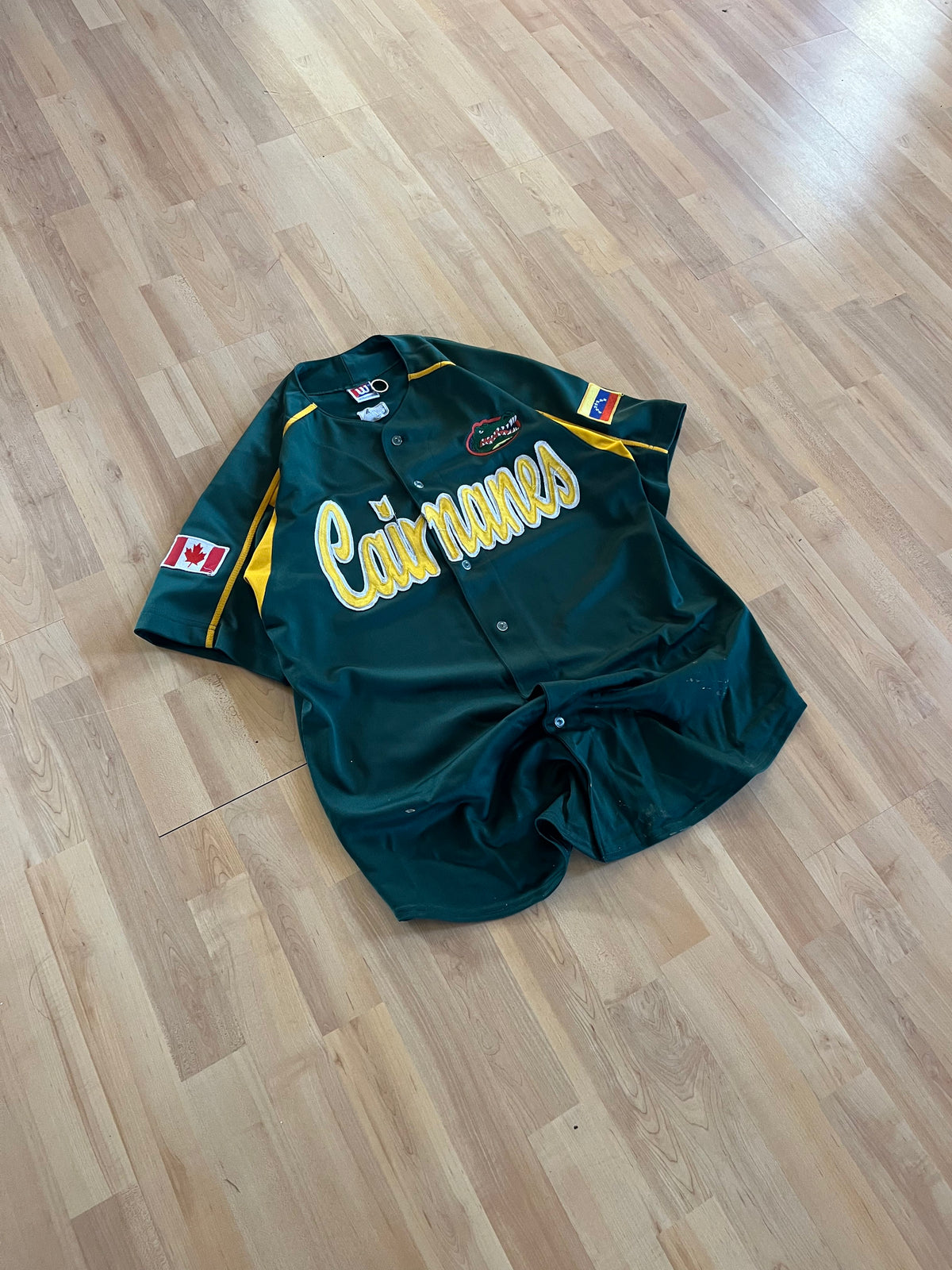 90s Forest Green Cairmanes Embroidered Baseball Jersey (XL)