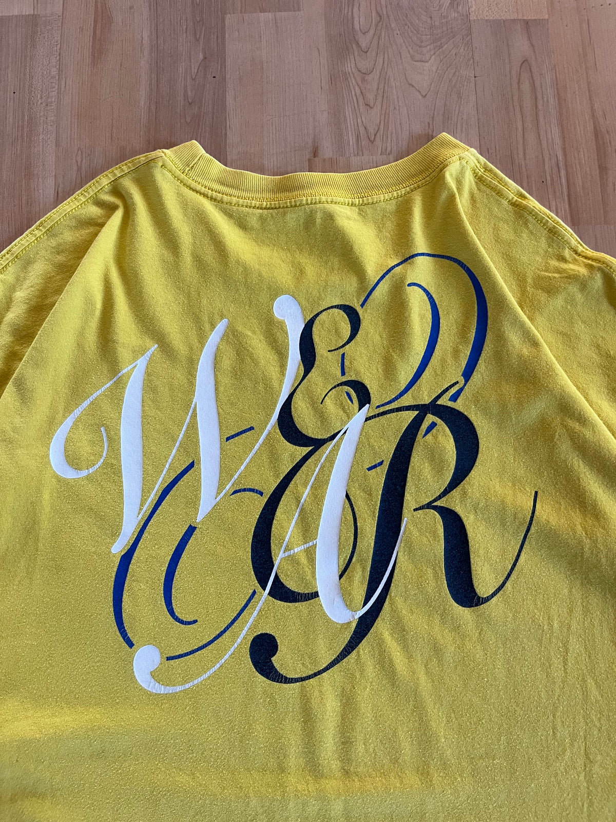 Y2K Yellow Rocawear Ornate Script Heavyweight Grapĥic T-Shirt (XXL)