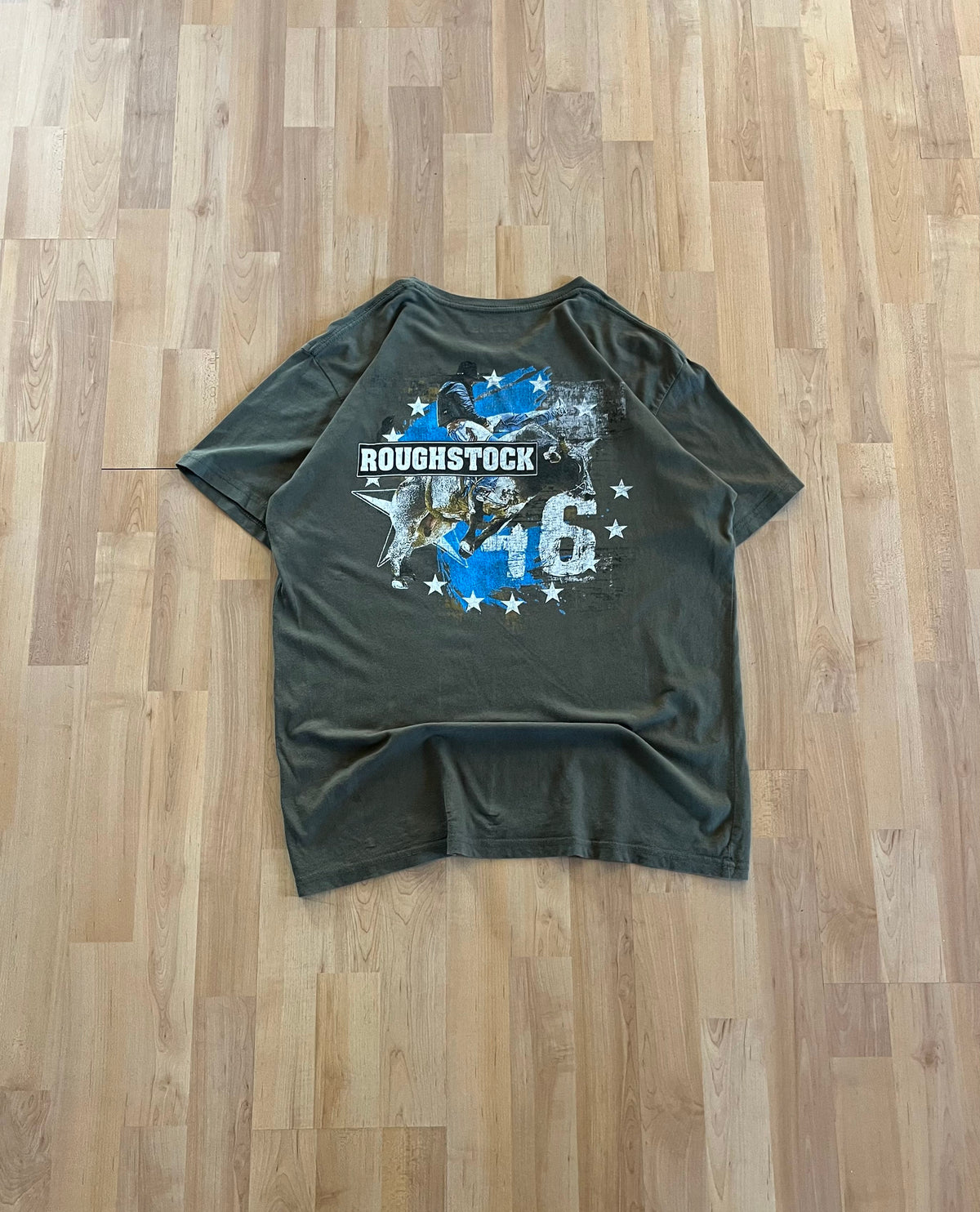 00s Olive Green Roughstock 46 Rodeo Graphic T-Shirt (L)