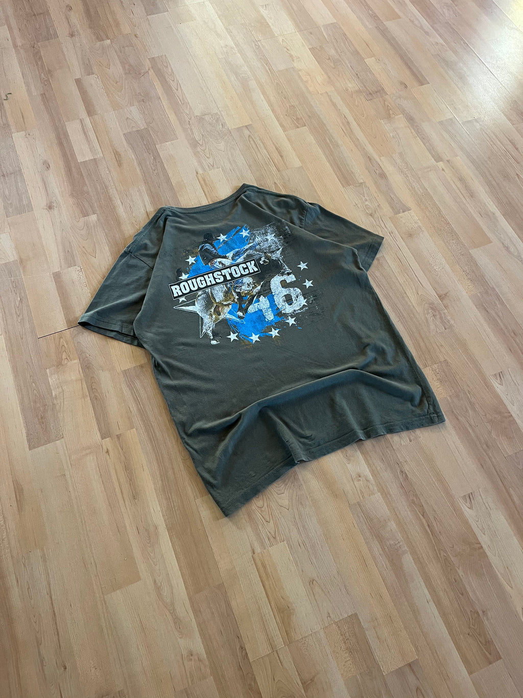 00s Olive Green Roughstock 46 Rodeo Graphic T-Shirt (L)