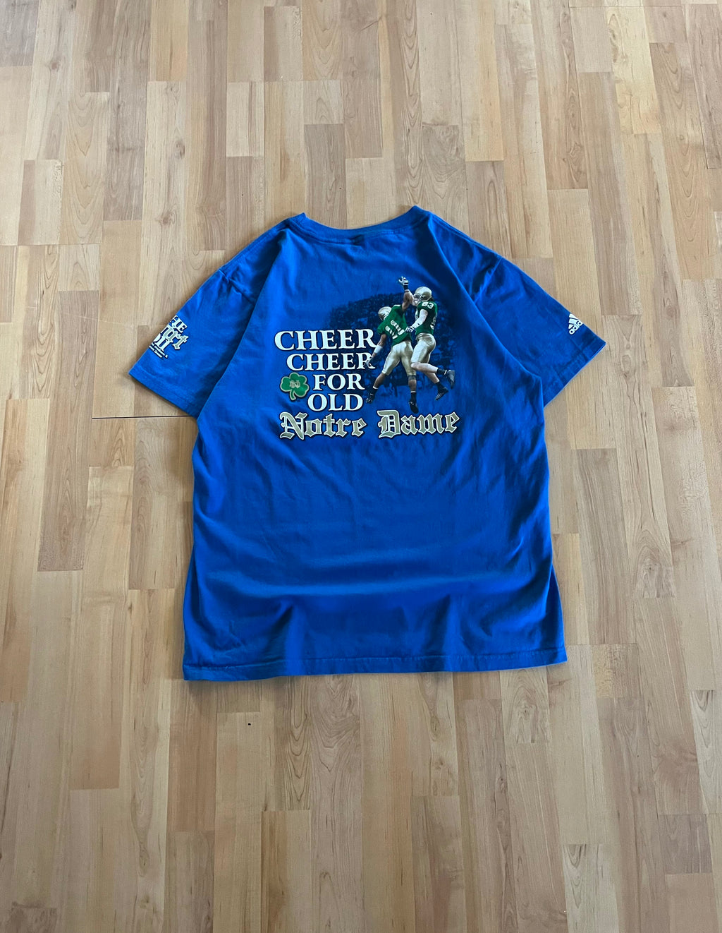 2011 Blue Notre Dame Fighting Irish Heavyweight Football Graphic T-Shirt (L)