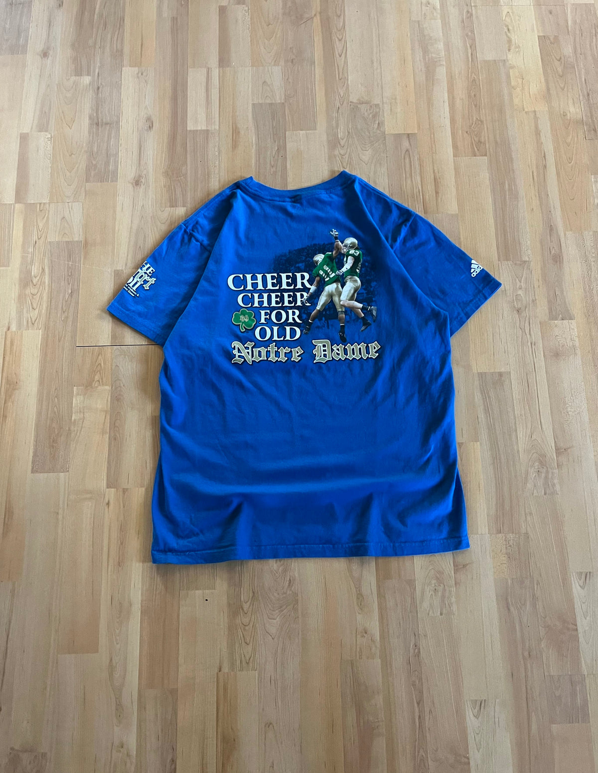2011 Blue Notre Dame Fighting Irish Heavyweight Football Graphic T-Shirt (L)