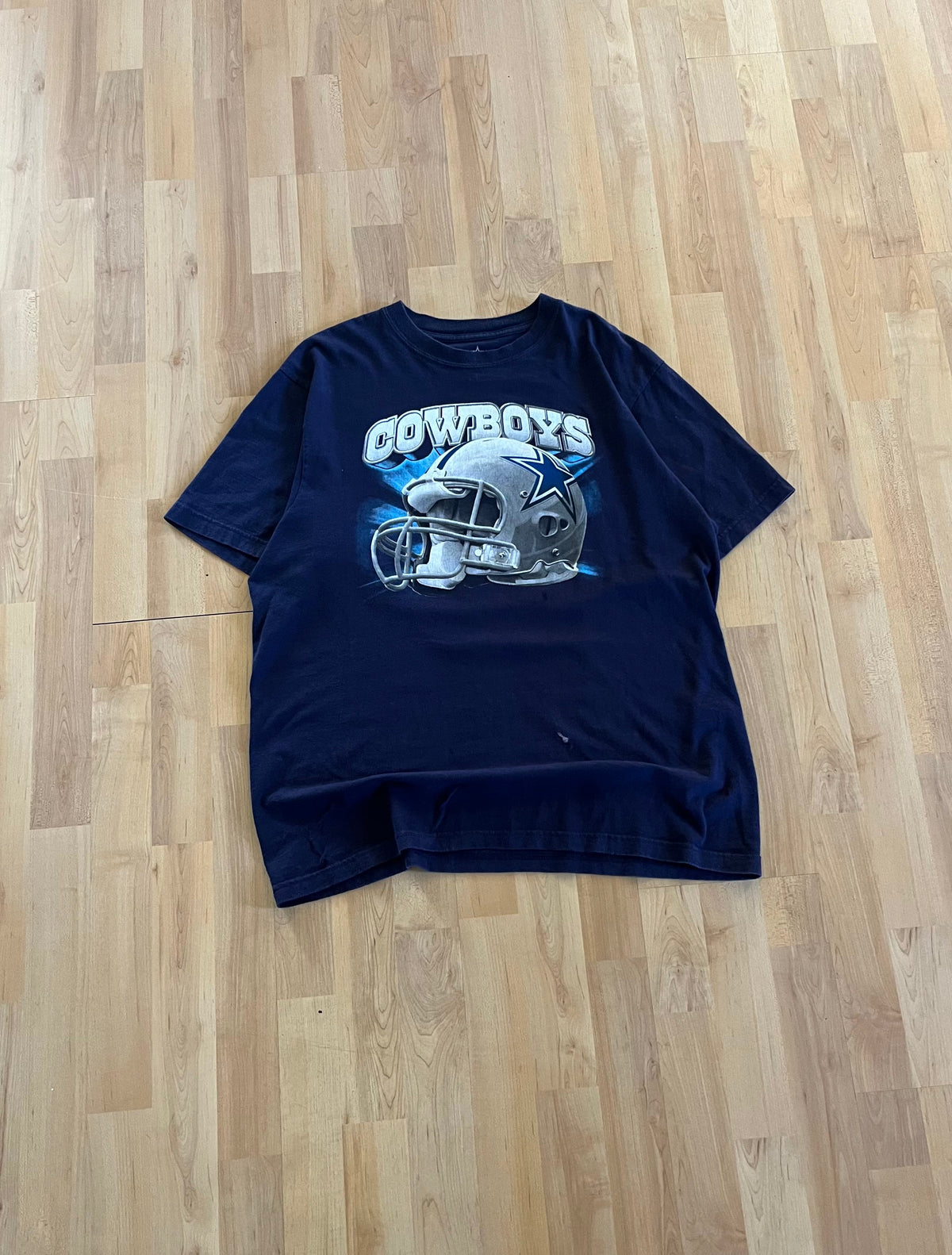 00s Navy Dallas Cowboys Helmet Graphic T-Shirt (L)