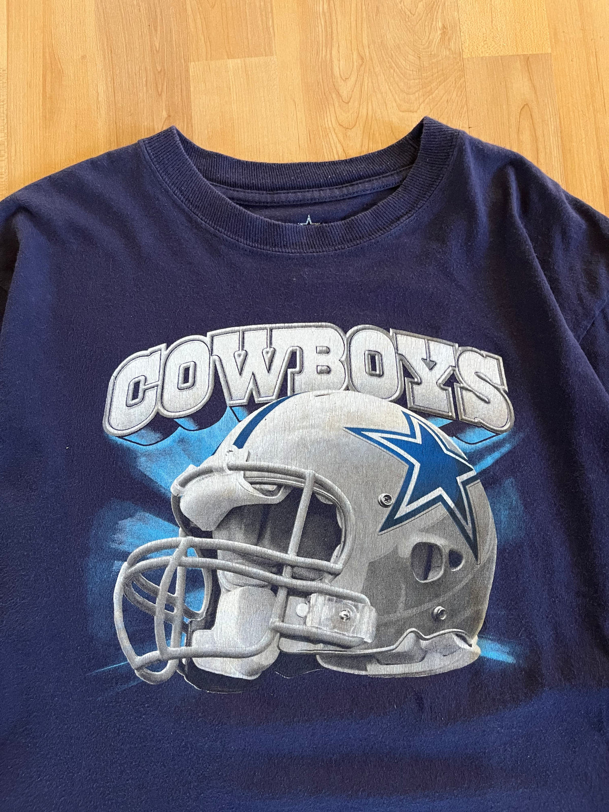 00s Navy Dallas Cowboys Helmet Graphic T-Shirt (L)
