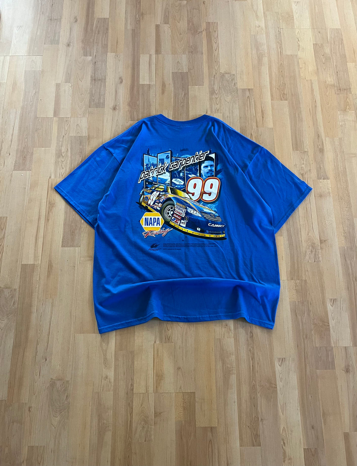 00s Blue Patrick Carpentier #99 NAPA Racing NASCAR T-Shirt (2XL)
