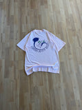 1993 Pink Single Stitch Cannes Beach Residence Palm Tree Graphic T-Shirt ()