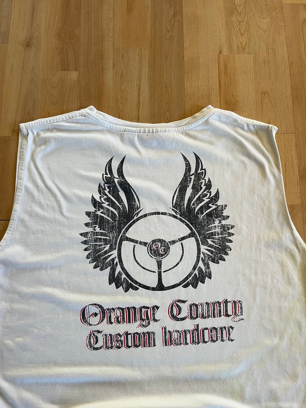 Y2K White Orange County Choppers Bikewear Back Graphic Tank Top ()