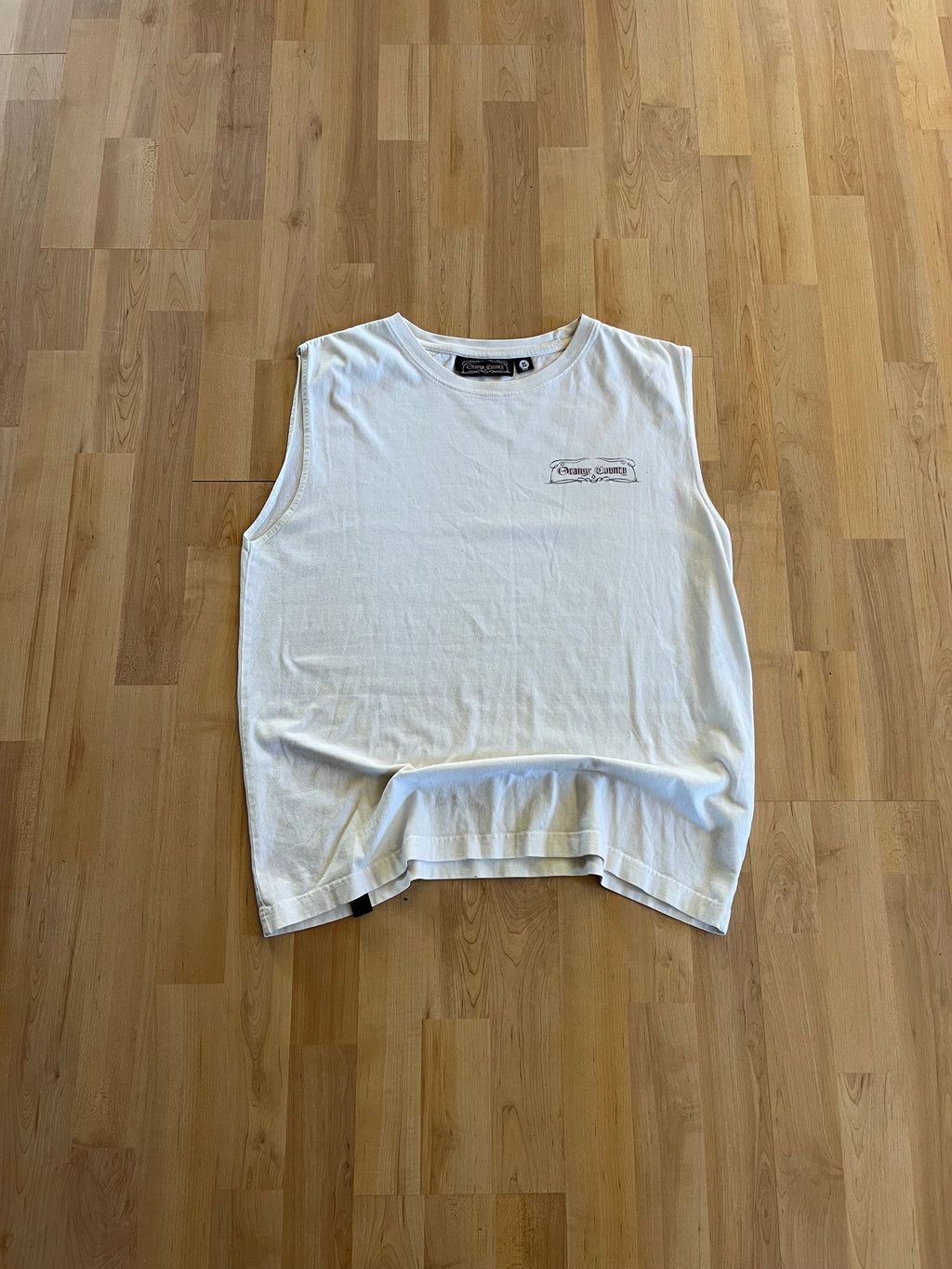 Y2K White Orange County Choppers Bikewear Back Graphic Tank Top ()