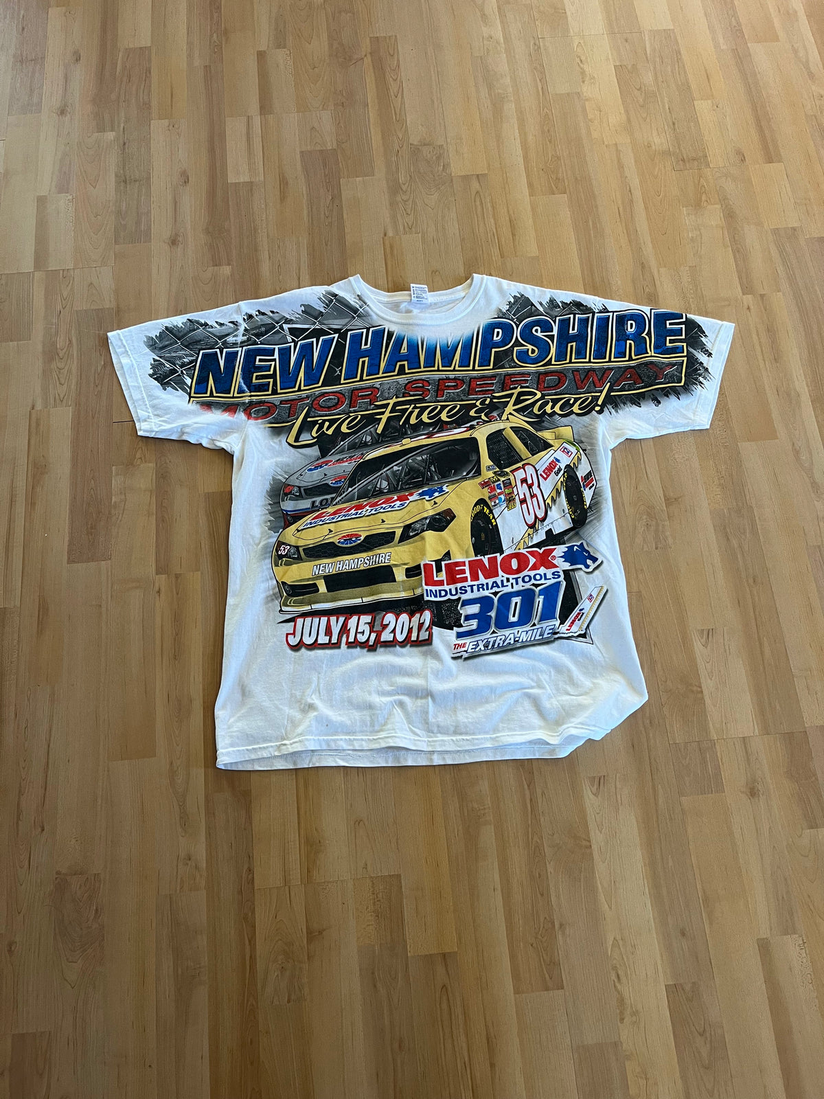 00s White New Hampshire Motor Speedway Lenox Tools 301 NASCAR T-Shirt (XL)