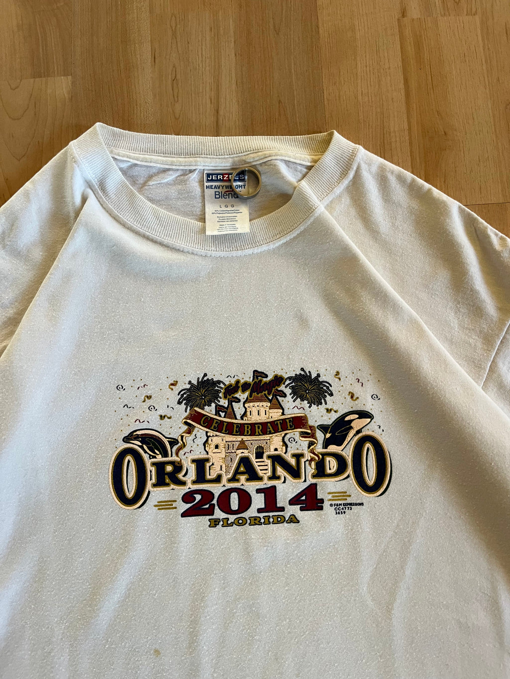 2014 White Heavyweight Orlando City Celebration Graphic T-Shirt (L)