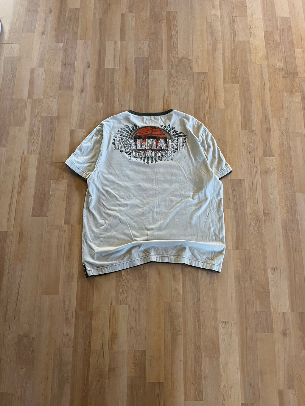 Y2K Cream Waikuilau Bayside Port Sufwear Heavyweight Graphic T-Shirt (L)