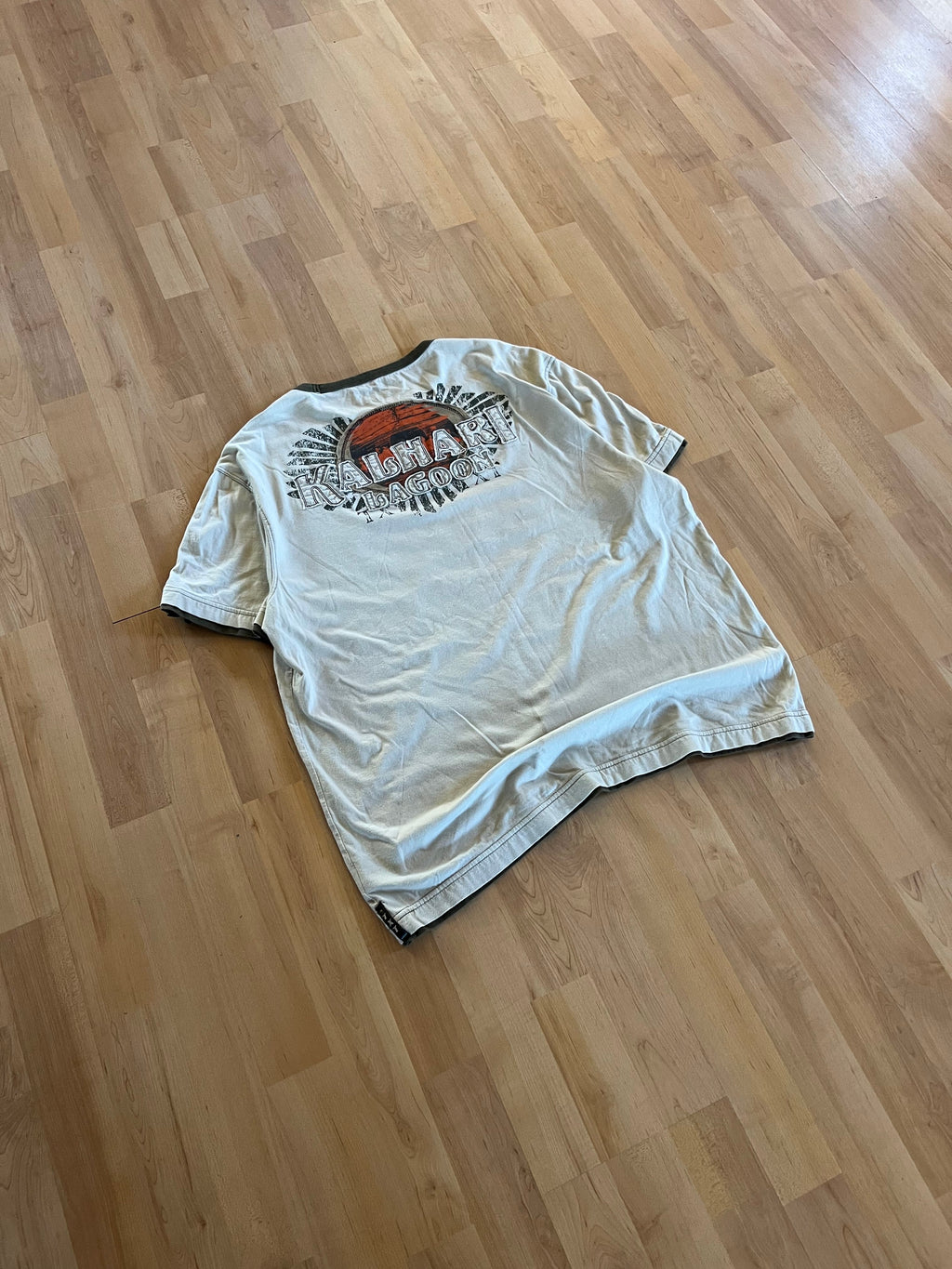 Y2K Cream Waikuilau Bayside Port Sufwear Heavyweight Graphic T-Shirt (L)